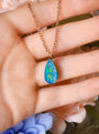 14K Rose Gold Australian Coober Pedy Opal Doublet Pendant, Opal Necklace CU5