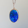 Australian Opal Necklace, Coober Pedy Opal Doublet, Silver Opal Necklace 