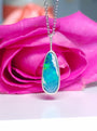 Silver Australian Opal Pendant/ Doublet Opal Necklace/ dainty necklace/ TI7 