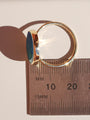 14K Gold Australian Opal Ring, SIZE 8, Coober Pedy Opal Doublet, Solid Gold