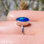 Sterling Silver Australian Opal Ring, Dainty Ring, SIZE US 6 1/2, Blue Opal Ring