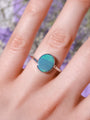 Sterling Silver Australian Opal Ring, Dainty Ring, SIZE US 7 3/4, Aqua Opal Ring