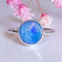 Coober Pedy Opal Doublet Ring, SIZE US 7, 925 Silver Australian Opal Ring