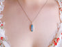 Pink Australian Opal Necklace, Coober Pedy Opal Doublet, Silver Opal Necklace 