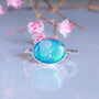 Coober Pedy Opal Doublet Ring, SIZE US 8, 925 Silver Australian Opal Ring