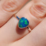 Coober Pedy Opal Ring, Size US 7, Silver Opal Ring, Dainty Opal Ring