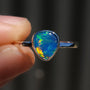 Coober Pedy Opal Ring, Size US 7, Silver Opal Ring, Dainty Opal Ring