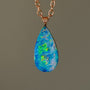14K Rose Gold Australian Coober Pedy Opal Doublet Pendant, Opal Necklace CU5