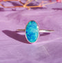 Sterling Silver Australian Opal Ring, Dainty Ring, SIZE US 6 1/2, Blue Opal Ring