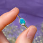 Sterling Silver Australian Opal Ring, Dainty Ring, SIZE US 7, Blue Opal Ring