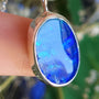 Australian Opal Necklace, Coober Pedy Opal Doublet, Silver Opal Necklace 