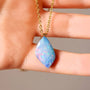 14K Gold Bail, Australian Coober Pedy Opal Doublet Pendant Necklace GEM2