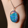 Sterling Silver, Premium Australian Opal Doublet Pendant, Opal Necklace, TI4