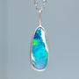 Silver Australian Opal Pendant/ Doublet Opal Necklace/ dainty necklace/ TI7 