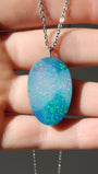 Australis | Bright Australian Coober Pedy Opal Doublet Pendant, QLD Boulder Ironstone Backing, Sterling Silver, Colorful Rainbow Opal |IR1